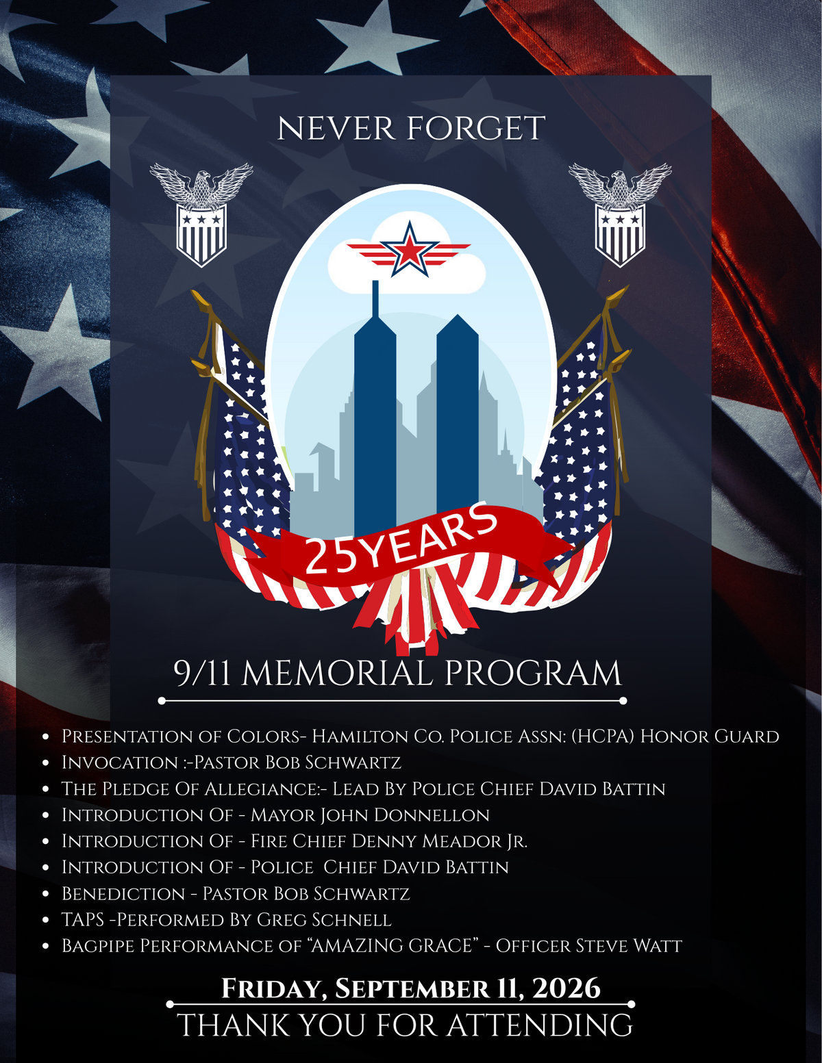 9/11 Memorial Pragram